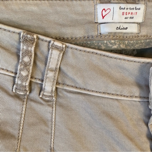 Esprit Size 6 button down khaki chinos, NWOT - Picture 9 of 11